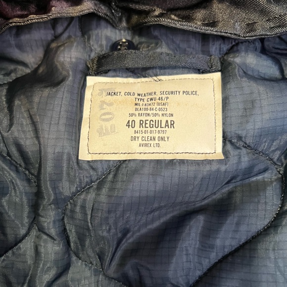 Avirex USAF Security Police Cold Weather Bomber Jacket with Faux Fur Collar - Picture 7 of 8